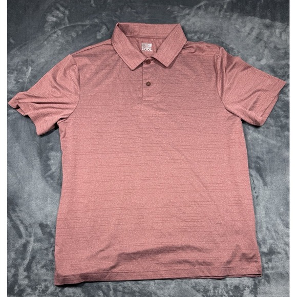 (Lot of 2) 32 Degrees Cool Polo Shirt‎ Men L Blue &Maroon Striped Preppy - Picture 8 of 11
